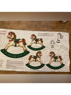Cranston Print Works Co. - Rocking Horse Appliqués. 1 large, 3 small Vtg but New
